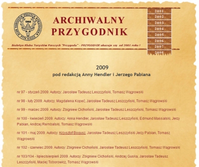Nowa zakładka &quot;Archiwalny Przygodnik&quot;
